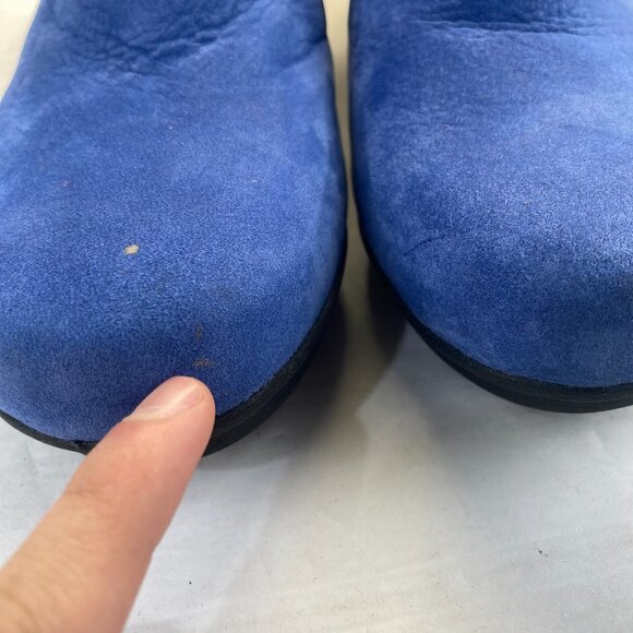 Womens Size 41/10.5-11 Dansko Blue Nubuck Leather Clogs Shoes Slip-On Loafers - Picture 13 of 16